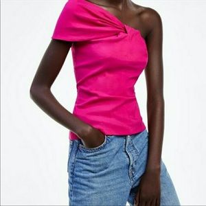 Zara Asymmetrical Knot Top